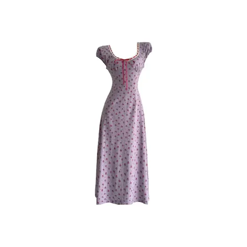 MISSHONEY MH Короткий рукав Платье Женское Фиолетовое