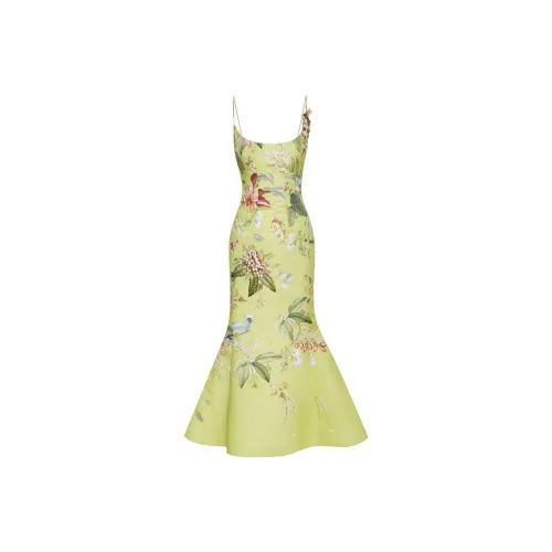 Oscar De La Renta SS24 Slip Платье Женское Желтое