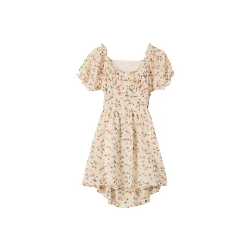 ONE PASS STUDIO Короткий рукав Платье Женское Многоцветное