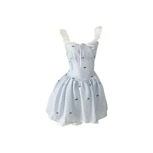 MA JOURNEE Короткое платье с короткими рукавами женское синее