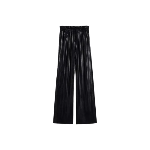 Phoebe Philo Кожаные брюки женские черные