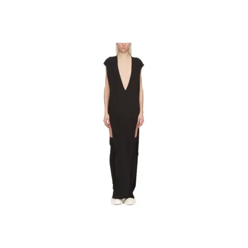 RICK OWENS Черное женское платье без рукавов