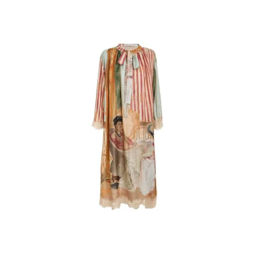 Zimmermann Многоцветные Женские Длинные Платья с Рукавами