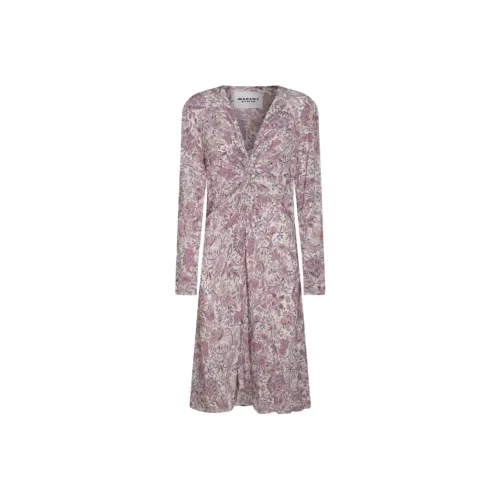 ISABEL MARANT ETOILE Длинное платье с длинными рукавами женское розовое