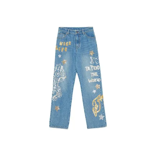 Ed Hardy Синие Женские Джинсы