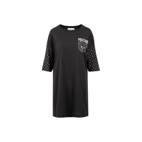 MOSCHINO Черное Женское Короткое Платье с Рукавами