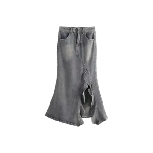 Vine Color Деним Длинная Юбка Женская Синяя Товар