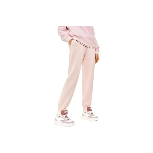 ANTA Sports Life Collection Вязаные тренировочные брюки женские зимние розовые с пламяным узором