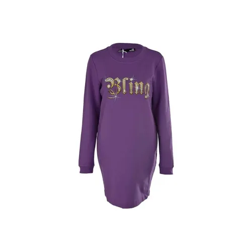 MOSCHINO Фиолетовые Женские Длинные Платья с Рукавами