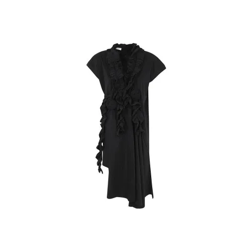 DRIES VAN NOTEN Black Женские Короткие Платья с Рукавами