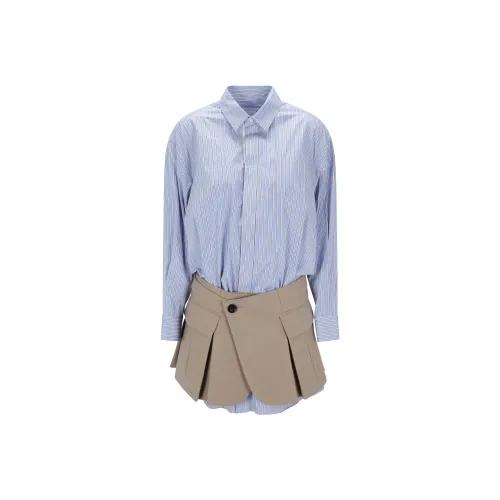 Sacai Blue Женские Длинные Рукава Платья
