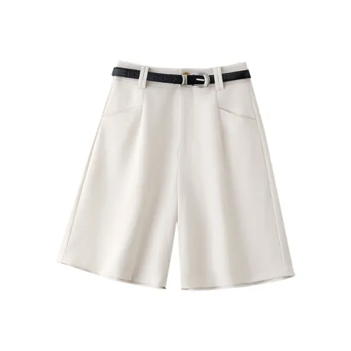 IHIMI SS24 Повседневные шорты женские светлый бежевый