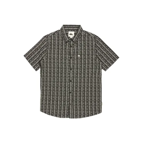 Quiksilver Уличный WAY Рубашка Мужская Черно-Белая