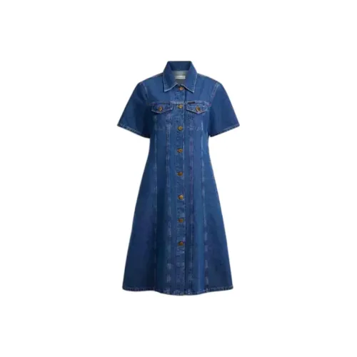 COACH Короткий рукав платье женское синий