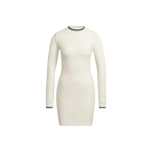 Adidas Белые Женские Длинные Платья с Рукавами