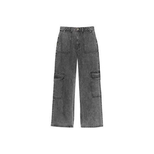 GANNI Черные Промытые Женские Джинсы