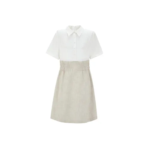 VGRASS STUDIO Короткий рукав Платье Женское Серое