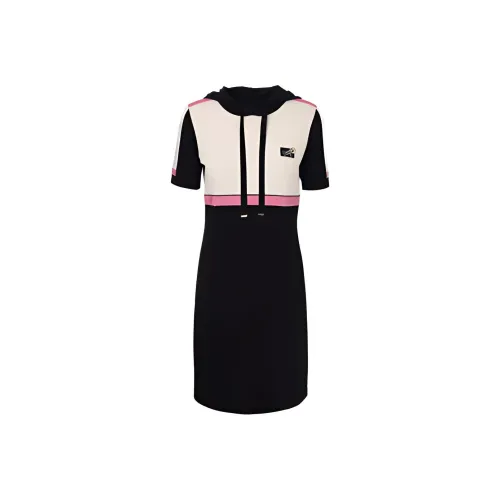 XII BASKET Сине-белое Женское Короткое Платье с Рукавами