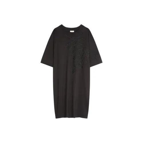 DRIES VAN NOTEN Black Женские Короткие Платья с Рукавами