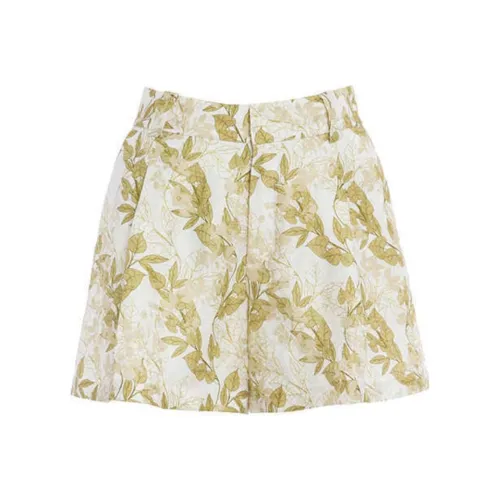BESIONIA SS23 Повседневные шорты Женские Желтый Цветочный