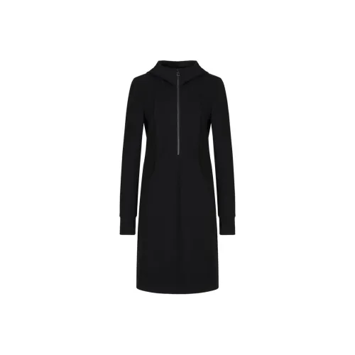 JZ. ANNAKRO FW24 Длинное платье с длинным рукавом женское простой дизайн черный цвет