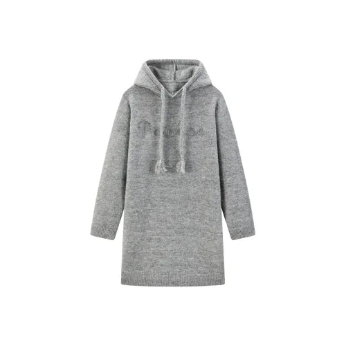 LEDIN Оловянно-серый Женские Длинные Платья с Рукавами