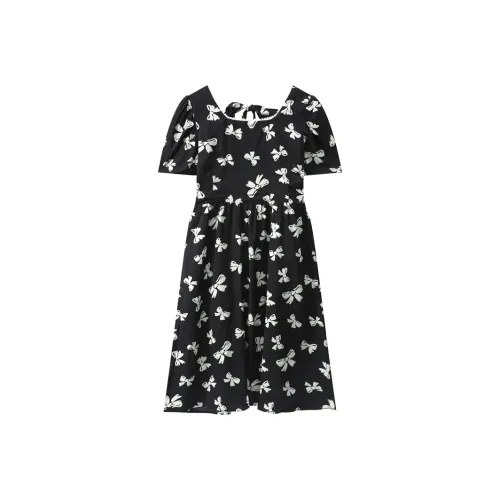 EIDOLON GRAIN Короткий рукав Платье Женское Черное