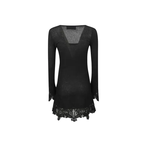 ERMANNO SCERVINO Черное Женское Длинное Платье с Рукавами