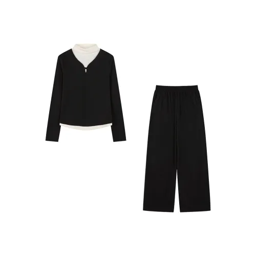 Mo Han Yi Mei Повседневный костюм женский черный и белый