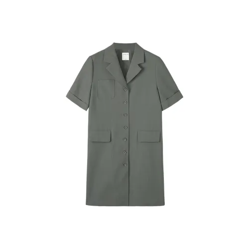 THE SEA LIFE Короткое платье с короткими рукавами женское мерцающий зеленый