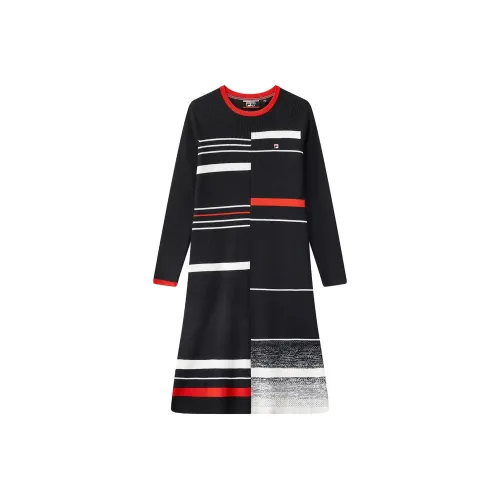FILA Modern Легендарный синий Женские Длинные Платья с рукавами