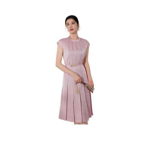 BBLLUUEE Короткий рукав Платье Женское Розовое