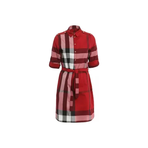 Burberry Red Женские Длинные Рукава Платья