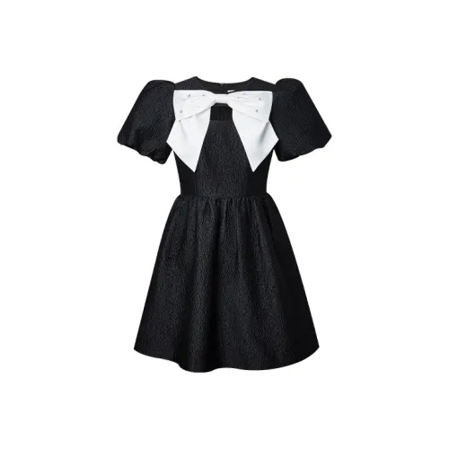 TAMMY TANGS Короткий рукав Платье Женское Черное