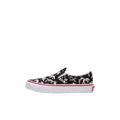 Vans CLASSIC SLIP ON Детские Скейтбординги Черный Белый для детей 3-7 лет