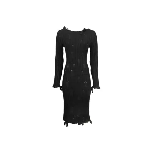 MM6 MAISON MARGIELA Длинное платье с длинными рукавами женское черное