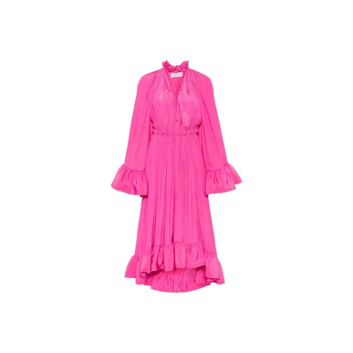 Lanvin Фуксия Женские Длинные Платья с Рукавами