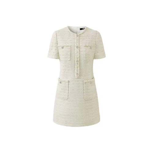 KARL LAGERFELD Короткое платье с короткими рукавами женское белое