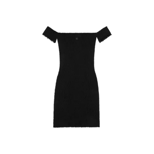 CELINE SS24 Короткое платье с короткими рукавами женское черное