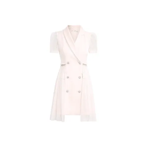 AUI Короткий рукав Платье Женское Абрикос