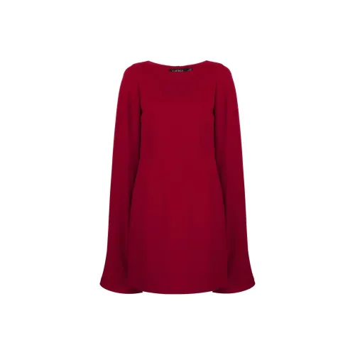 Polo Ralph Lauren SS23 Длинное Платье с Длинными Рукавами Женское Красное