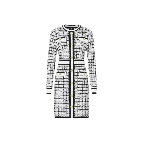 KARL LAGERFELD Длинное платье с длинными рукавами женское черное