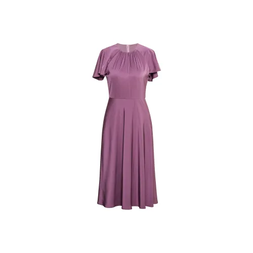 ROEYSHOUSE Короткий рукав Платье Женское Фиолетовое