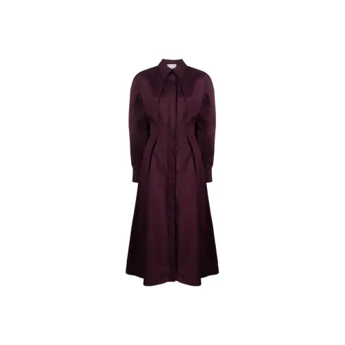 Alexander McQueen Бургундский Женские Длинные Платья с Рукавами