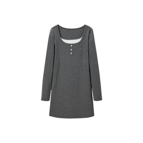 LEDIN Длинное платье с длинным рукавом женское