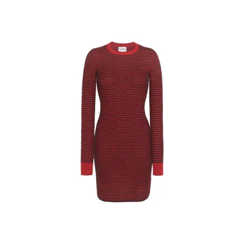 Barrie FW24 Длинное платье с длинными рукавами женское красное