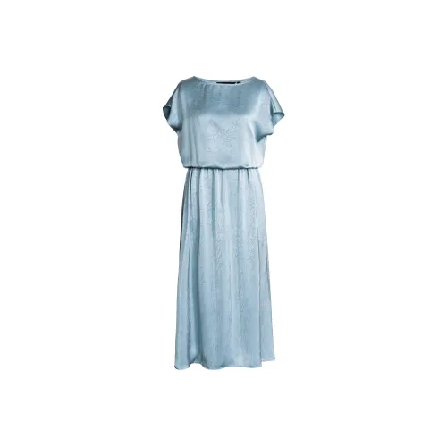 ROEYSHOUSE Короткое платье с короткими рукавами женское светло-синее