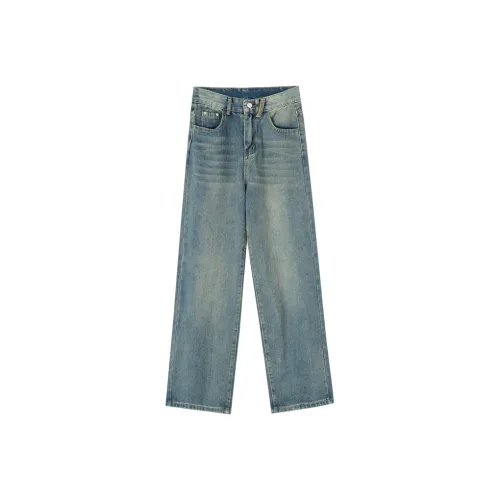 Aoaifu Цементный Синий Женские Джинсы