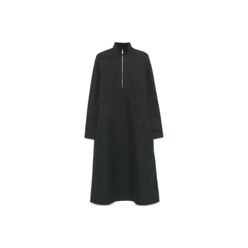 JIL SANDER Темно-серый Женские Длинные Платья с Рукавами