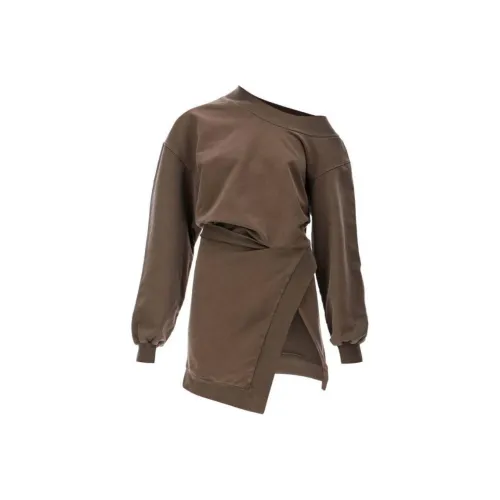 The Attico Длинное платье с длинными рукавами женское коричневое